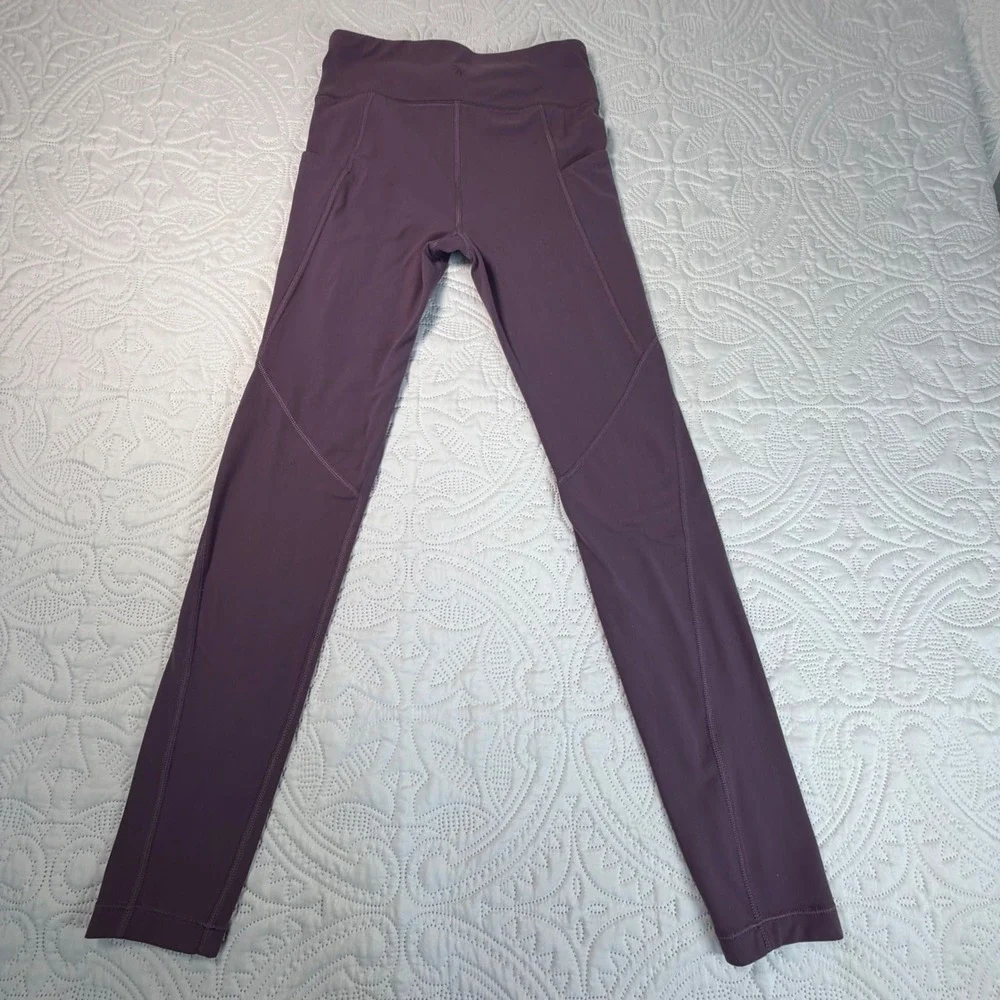 Athleta Girl High Rise Stash Your Treasures Tight Purple Leggings Kids Size L 12